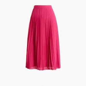 Jcrew Pink Pleated midi skirt NWT